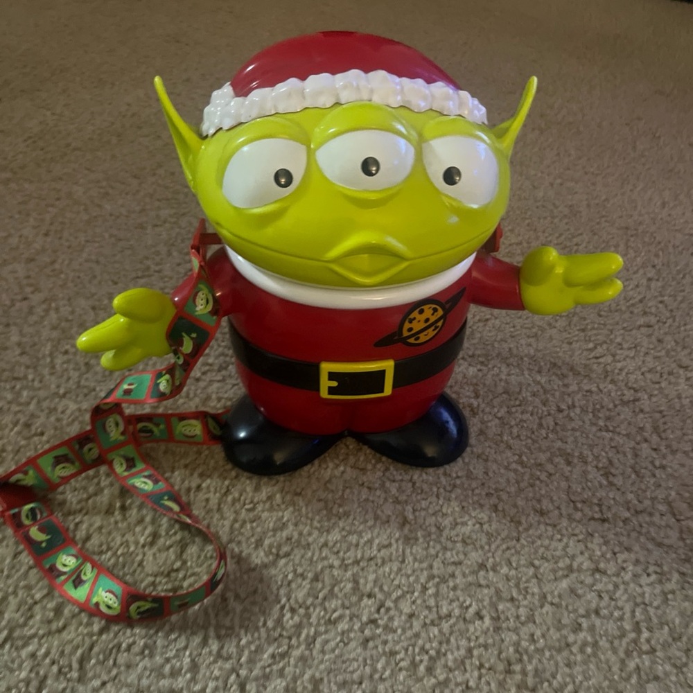 Disney Parks Toy Story Pixar Christmas Popcorn Bucket Santa Alien